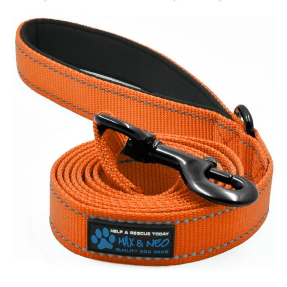 Dog Leash: Orange NWT 6-foot Nylon Reflective Dog Leashes